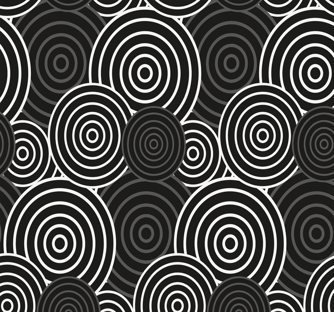Geometric vinyl rug with black circle design - TenStickers