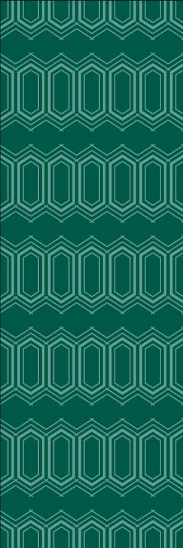 Geometric vinyl rug in green circle pattern - TenStickers