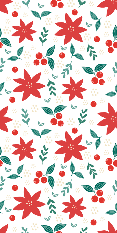 Christmas flowers vinyl rug - TenStickers