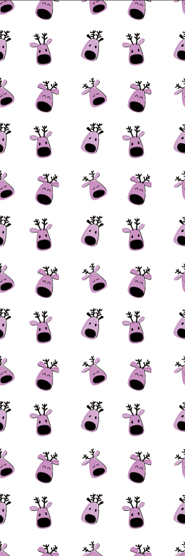 Christmas vinyl rug in pink deer pattern - TenStickers