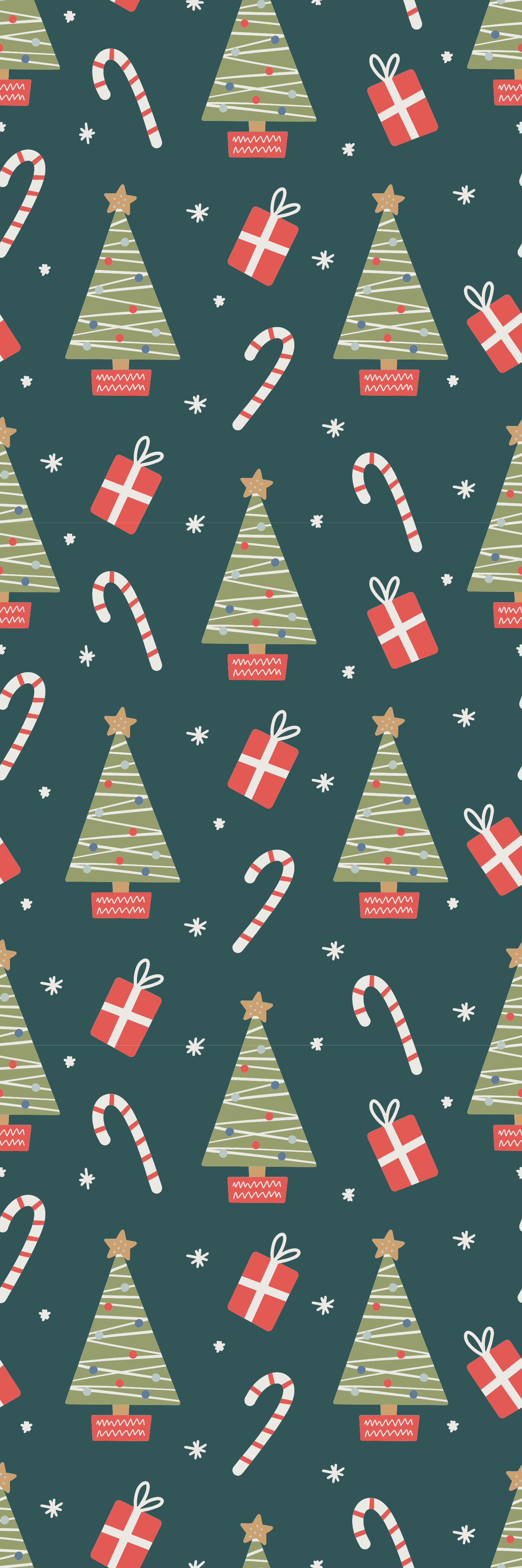 Christmas vinyl rug colorful pattern with trees and gifts - TenStickers
