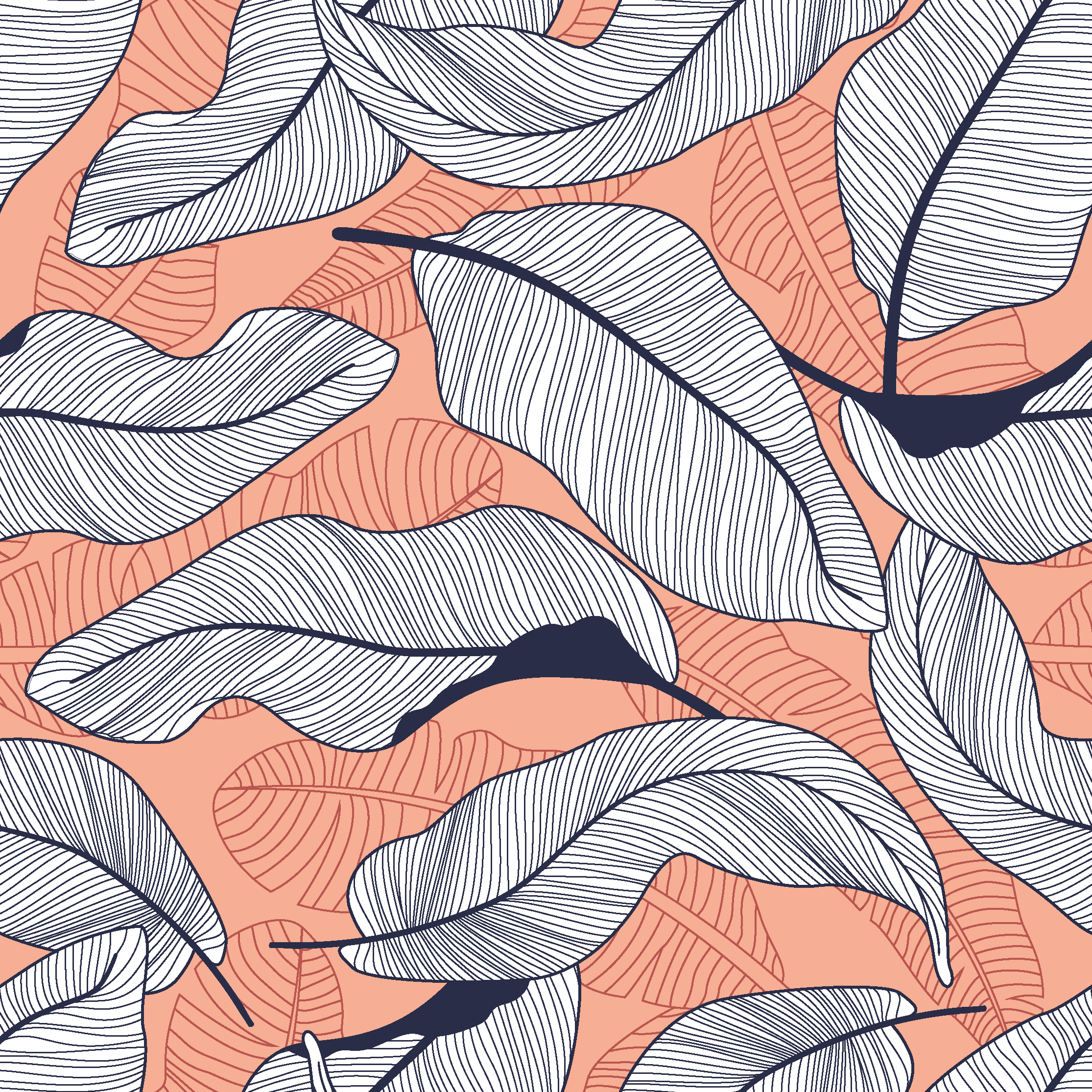 Tropical leaves bedroom vinyl rug - TenStickers