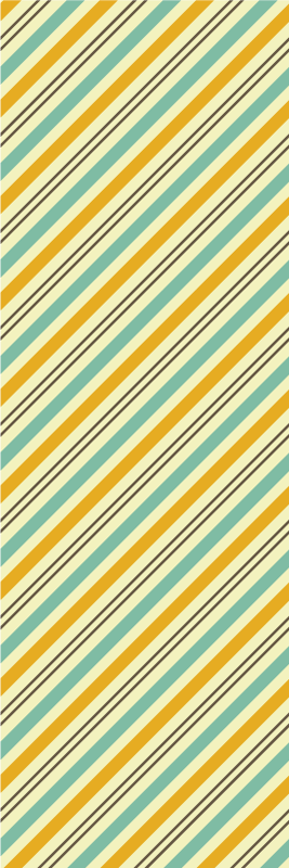 Bedroom vinyl rug with vintage diagonal tricolor pattern - TenStickers