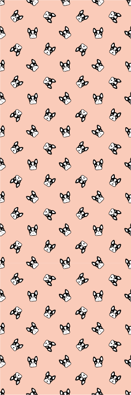 Bedroom vinyl rug with adorable french bulldog design - TenStickers