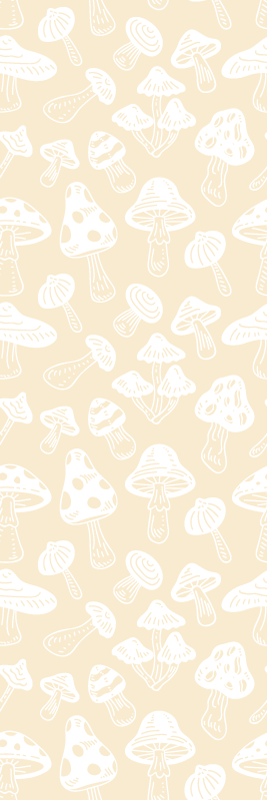 Beige mushroom designs bedroom vinyl rug - TenStickers