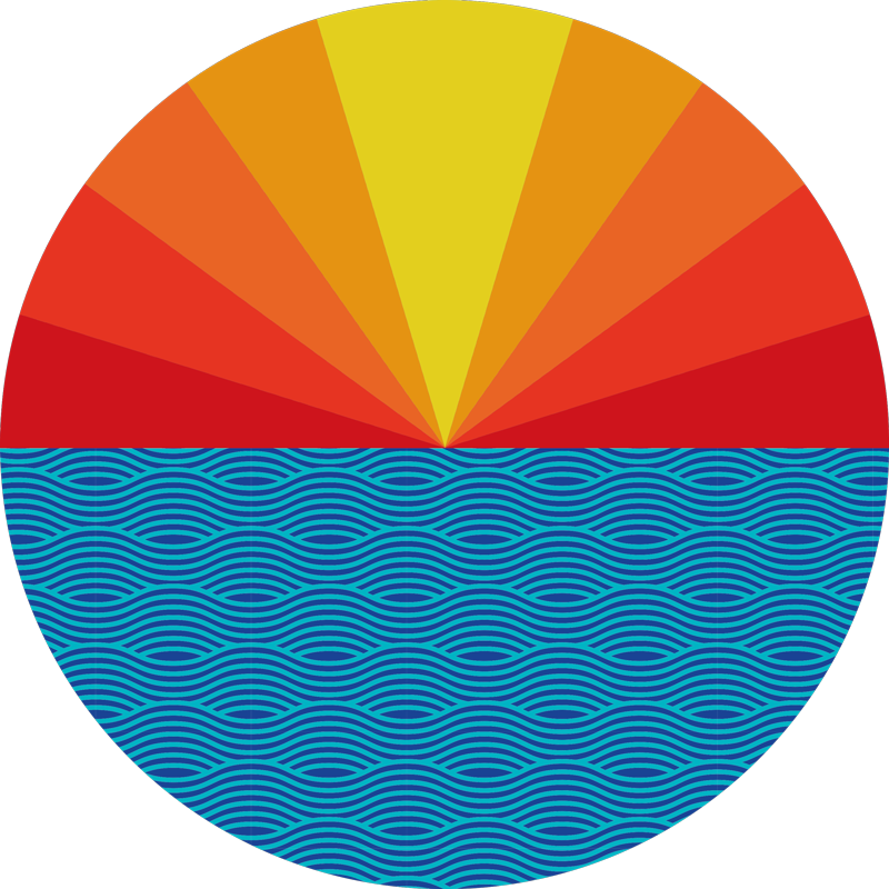 Nature vinyl rug retro sea sunset - TenStickers