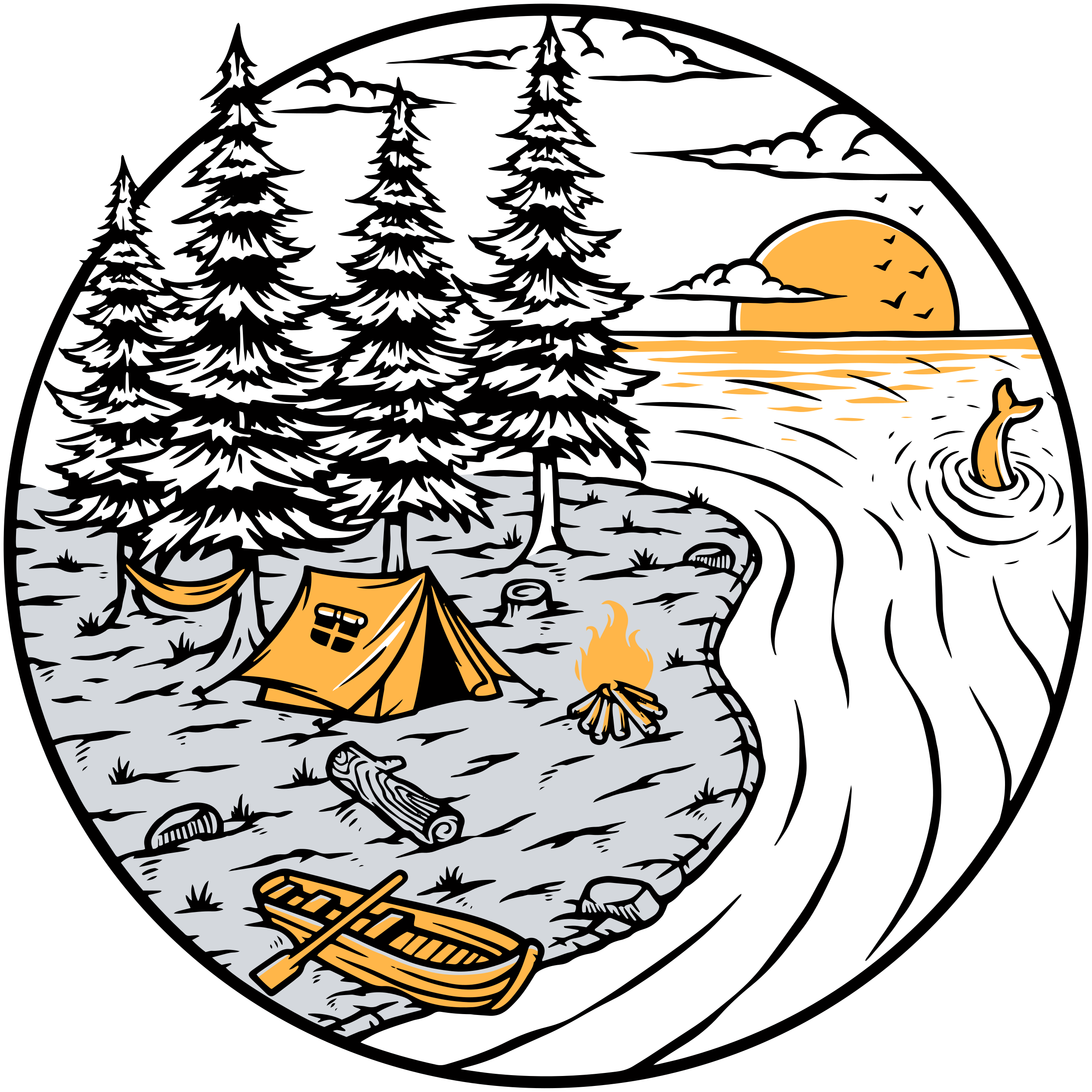 Nature vinyl rug motorhome yellow scenery badge - TenStickers