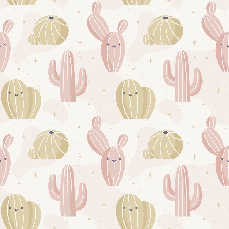 Nature vinyl rug cute cactus design - TenStickers