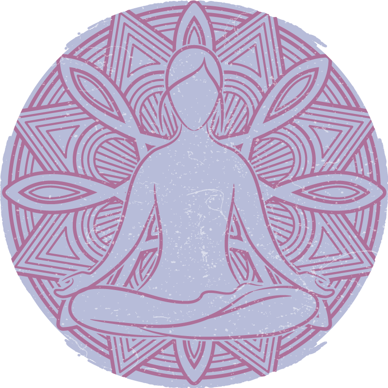 Nature vinyl rug meditative figure mandala - TenStickers