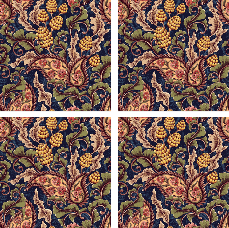 Nature vinyl rug with floral design - TenStickers