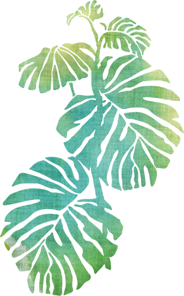 Floral vinyl rug with monstera leaves design - TenStickers