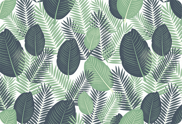 Jungle green foliage floral vinyl rug - TenStickers