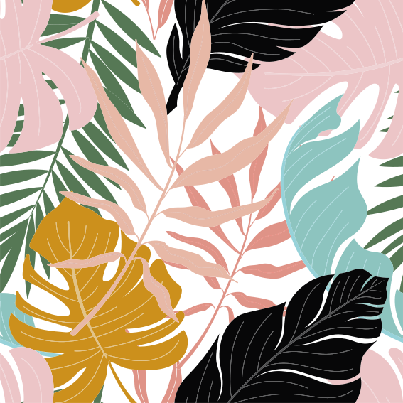 Floral vinyl rug with vibrant abstract blooms - TenStickers