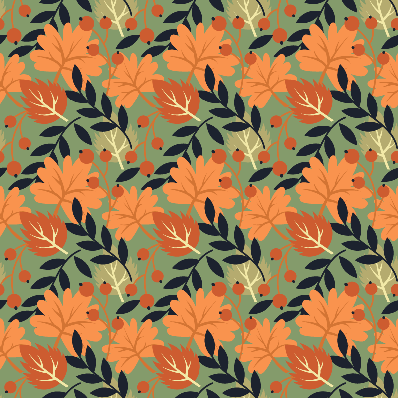 Floral vinyl rug with large autumn leaf design - TenStickers