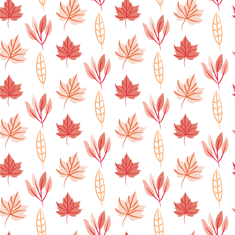 Floral vinyl rug with pink autumn leaves patterns - TenStickers