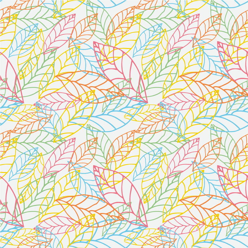 Floral vinyl rug with vibrant neon leaf design - TenStickers