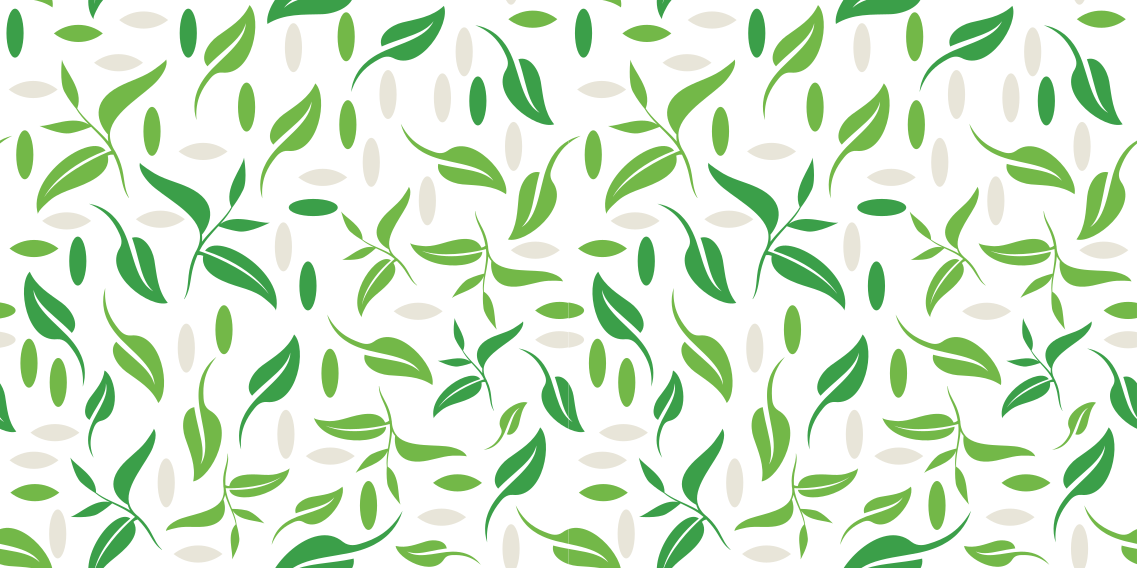 Floral vinyl rug with small green leaves pattern - TenStickers