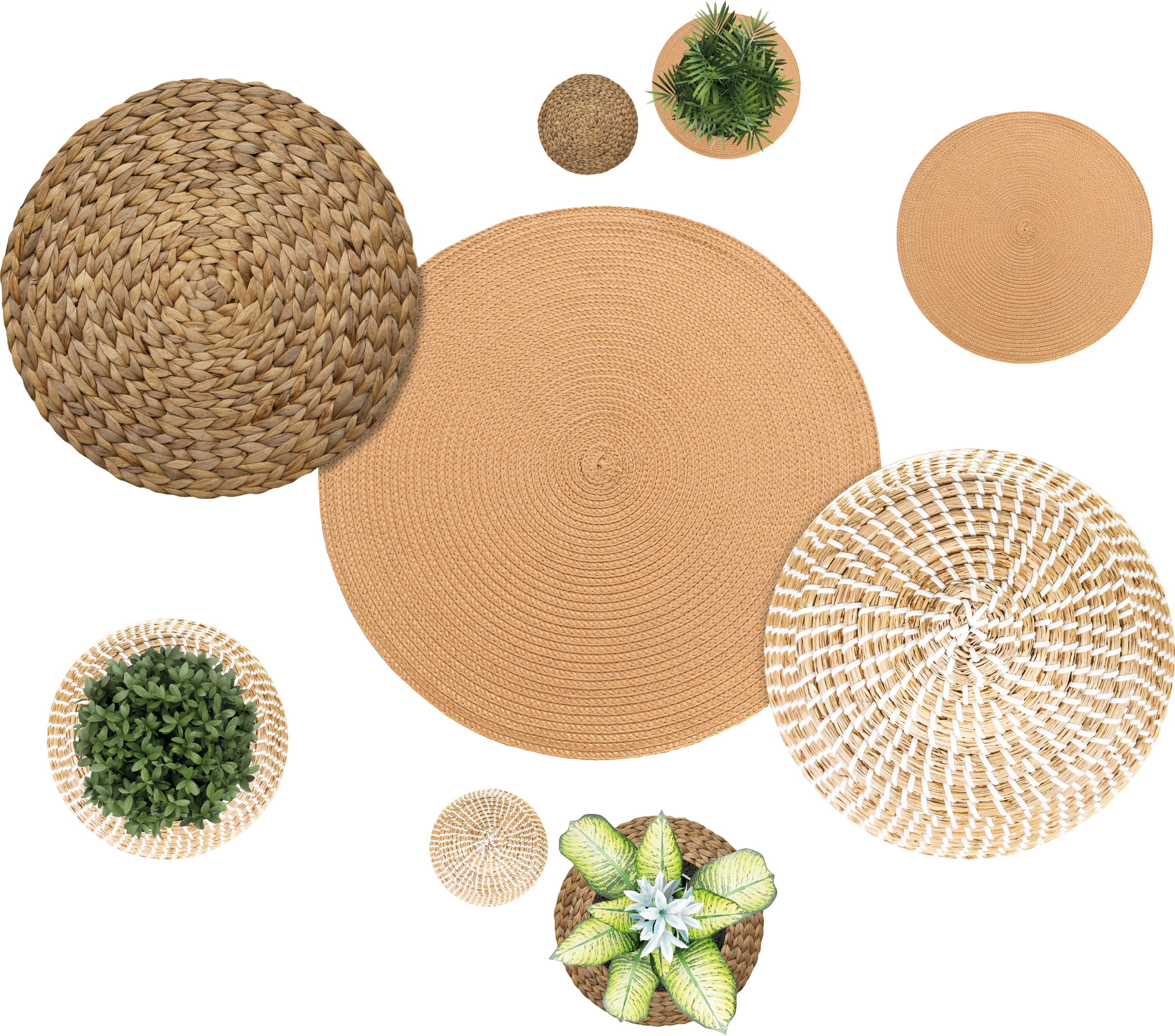 Floral vinyl rug garden and wicker - TenStickers