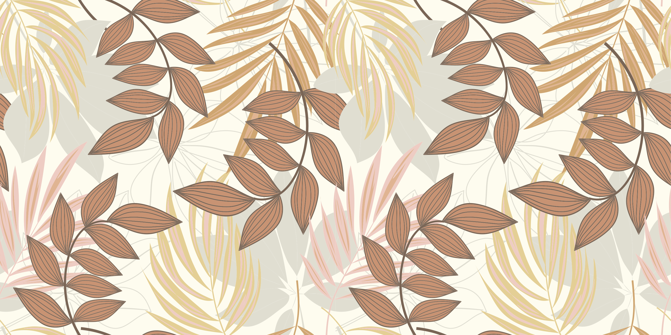 Floral vinyl rug elegant leaf design - TenStickers