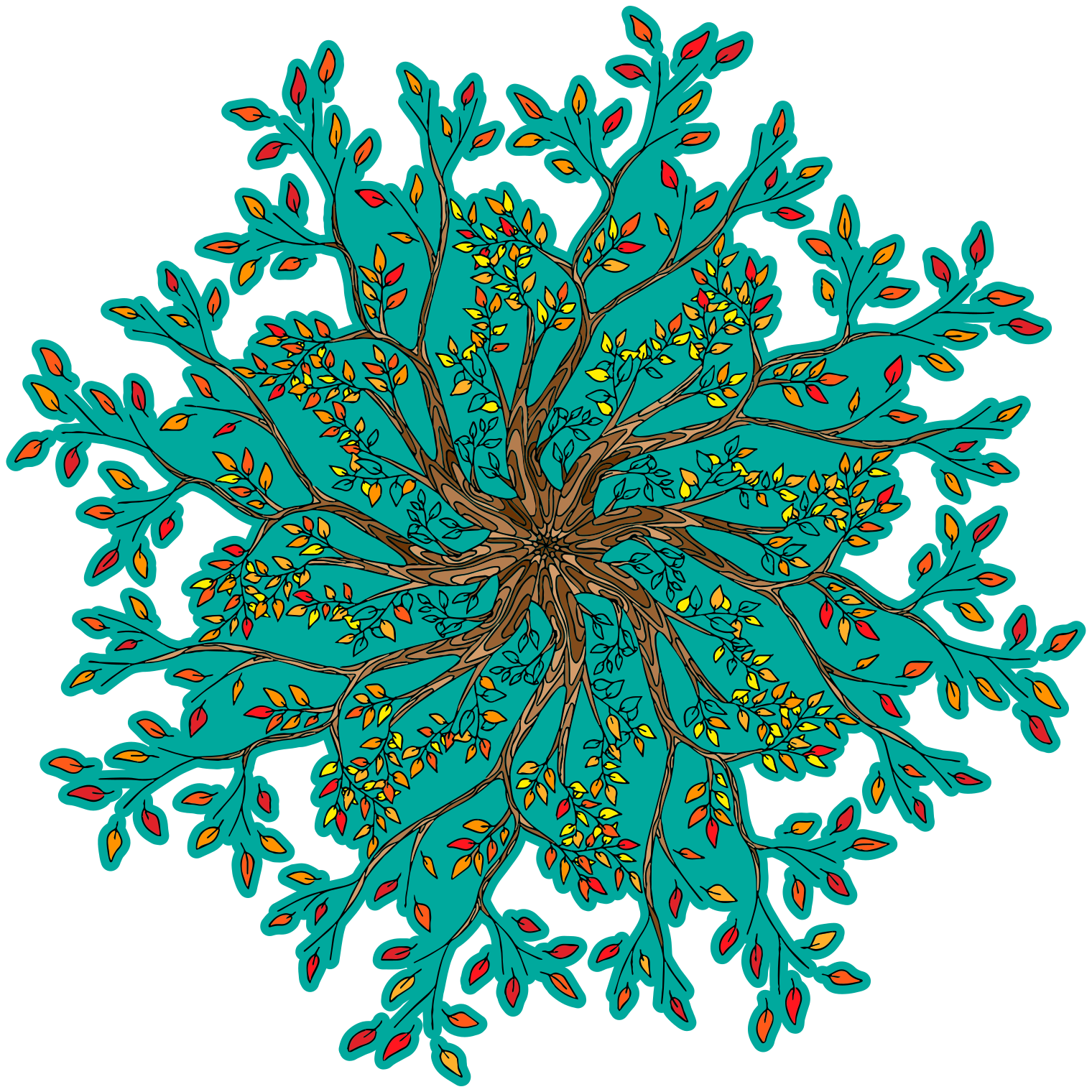 Floral vinyl rug in vibrant tree design - TenStickers