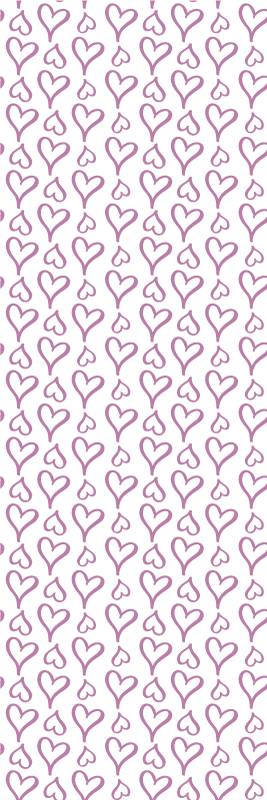 Pink illustrated heart icons bedroom vinyl rug - TenStickers