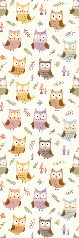 Bedroom vinyl rug with cute profession owls - TenStickers