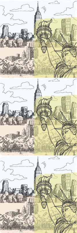 Vintage oldschool nyc collage bedroom vinyl rug - TenStickers