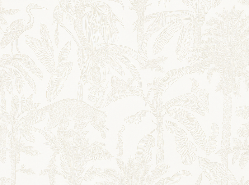 Light beige jungle bedroom vinyl rug - TenStickers