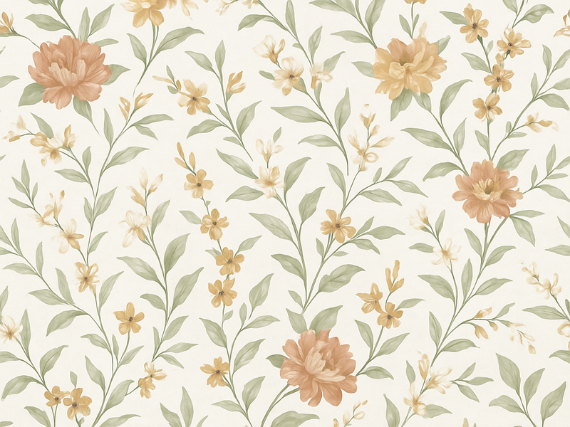 Bedroom vinyl rug asian blossom - TenStickers