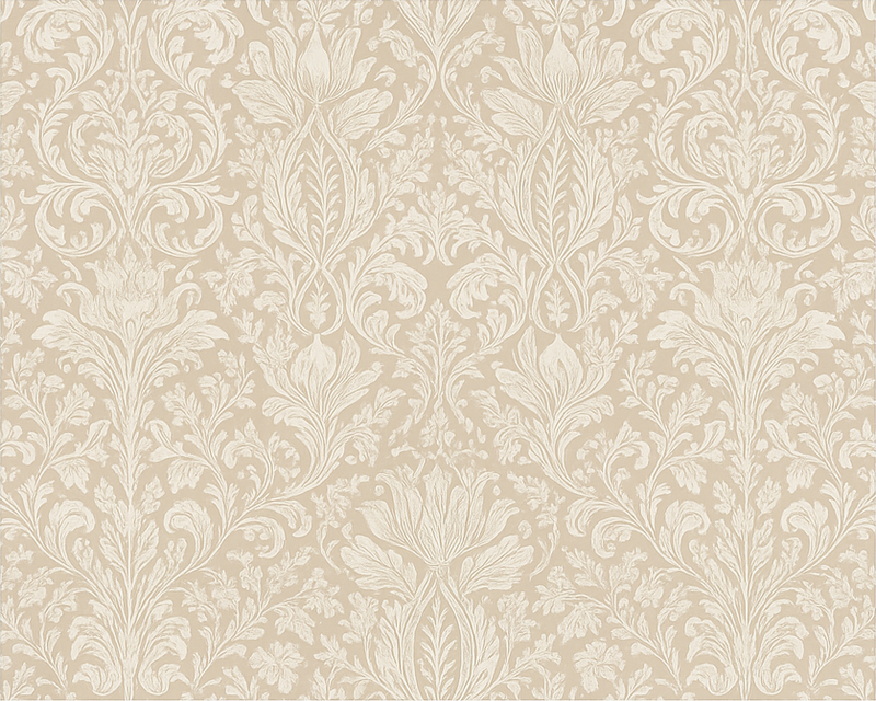 Classic beige floral bedroom vinyl rug - TenStickers