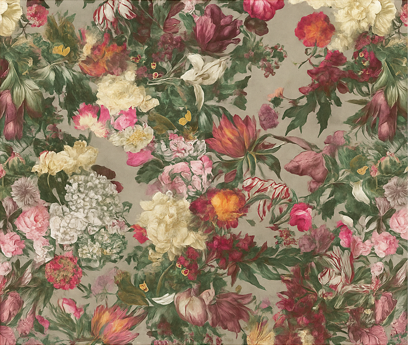 Vintage flowers bedroom vinyl rug - TenStickers