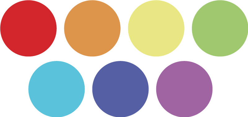 Geometric vinyl rug in vibrant big rainbow dots - TenStickers