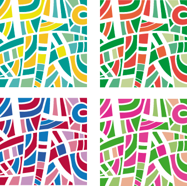 Geometric vinyl rug in multicolored tiles - TenStickers