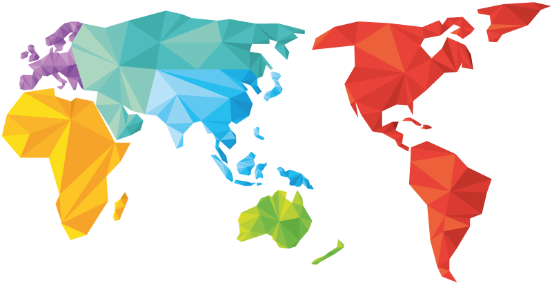 Geometric vinyl rug world map geometric design - TenStickers