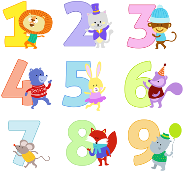 Kids vinyl rug children's number sticker collection - TenStickers