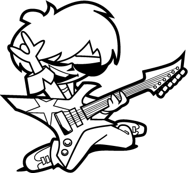Kids vinyl rug teenager with guitar design - TenStickers