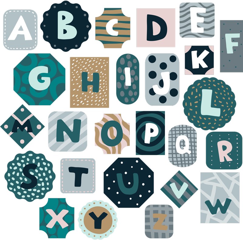 Kids vinyl rug alphabet nordic style decal - TenStickers