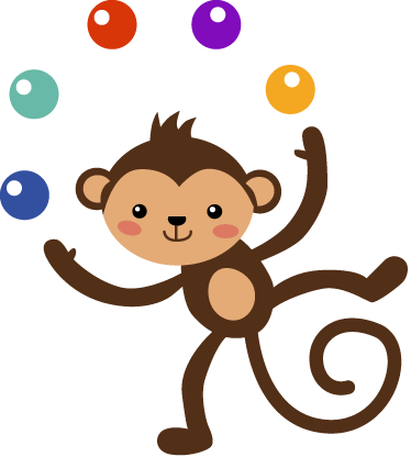Kids vinyl rug juggling monkey design - TenStickers