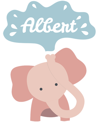 Kids vinyl rug baby elephant personalized - TenStickers