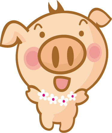 Kids vinyl rug hawaiian pig - TenStickers