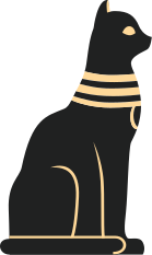 Bedroom vinyl rug featuring egyptian cat design - TenStickers