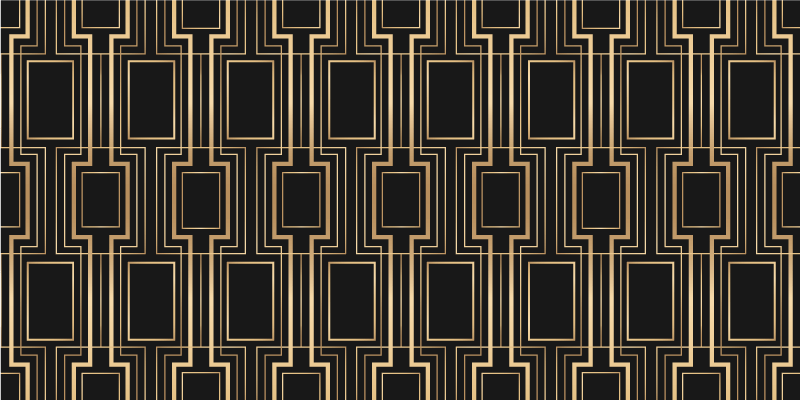 Bedroom vinyl rug in gold and black decor pattern - TenStickers
