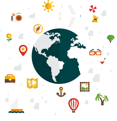Bedroom vinyl rug travel the world - TenStickers
