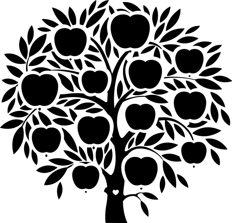 Bedroom vinyl rug family tree names - TenStickers