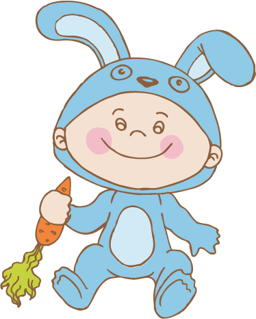 Kids vinyl rug bunny outfit - TenStickers