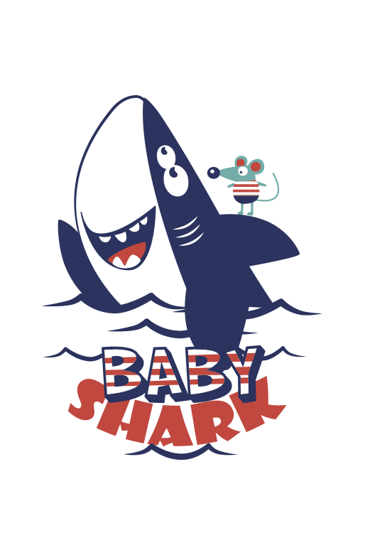 Kids vinyl rug baby shark design - TenStickers