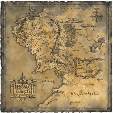 World map vinyl rug middle-earth decorative vinyl - TenStickers