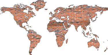World map vinyl rug brick wall mural - TenStickers