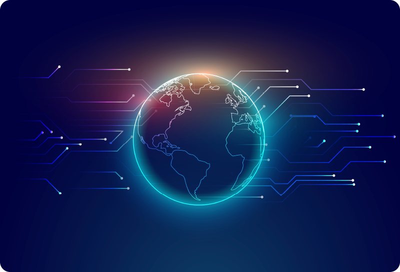 World map vinyl rug geometric telecommunication design - TenStickers