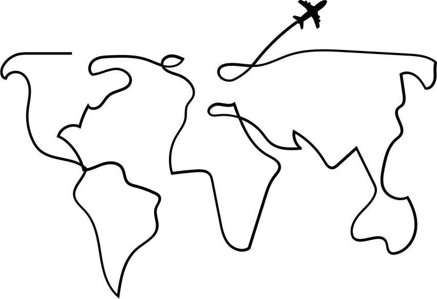 World map vinyl rug world map plane rug - TenStickers